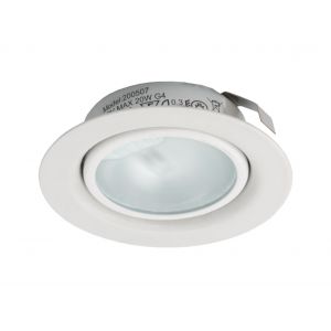 LMLVW01: 12v, 20w, Halogen Recessed Cabinet Light, White