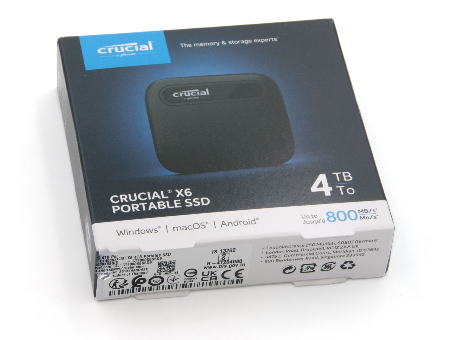 Crucial CT4000X6SSD9: X6 Portable SSD, 4TB, USB-C - £179.95