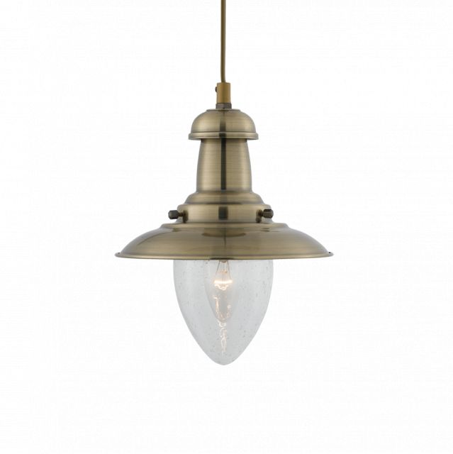 Searchlight 5787AB Fisherman Mini Nautical Pendant Light, Brass - From ...