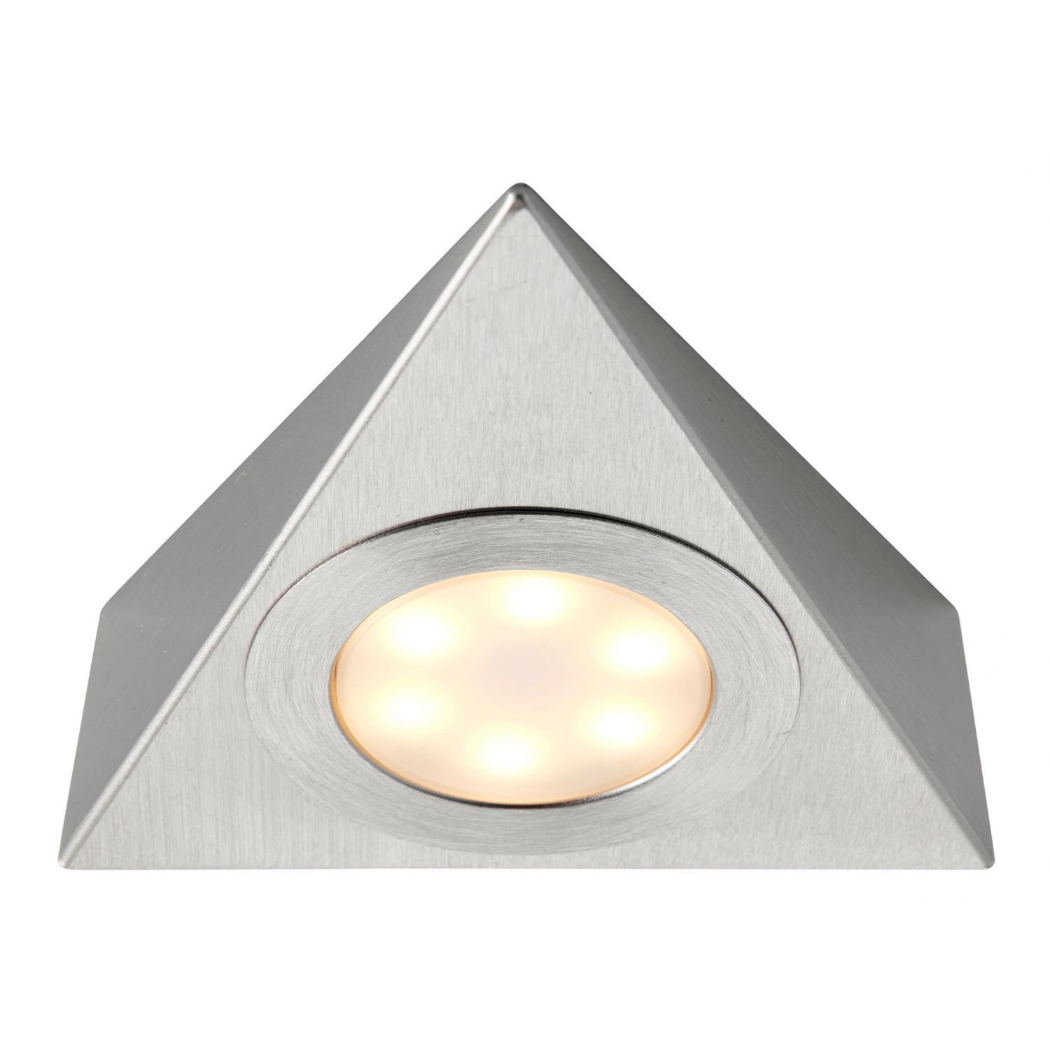 Saxby 90127: Nyx CCT LED Triangle Light, brushed chrome, 3000K, 4000K,  6500K, 240v