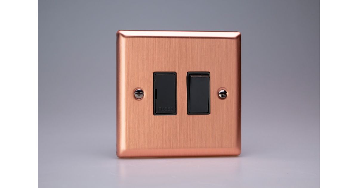 Varilight Xy6bbc Switched Fused Spur Urban Brushed Copper Black Insert From £1250 1694